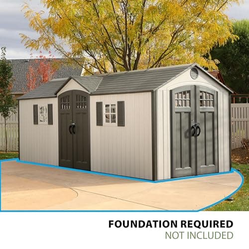 Lifetime 60127 20 x 8 Ft. Outdoor Storage Shed, Desert Sand