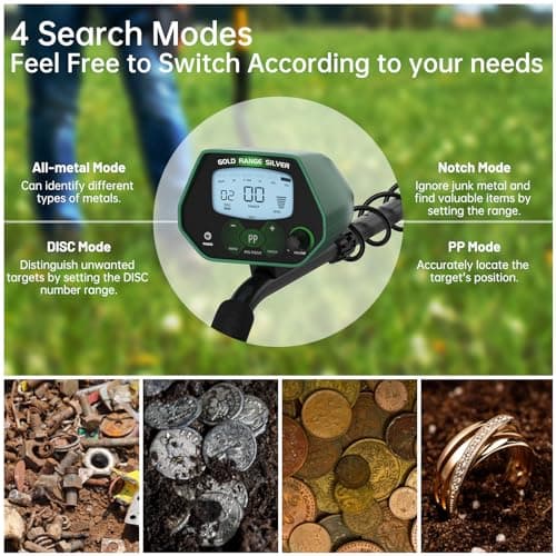 Housiwill Metal Detector, Metal Detector for Adults Professional with LCD Display, IP68 Waterproof Metal Detector, 4 Professional Mode with Higher Accuracy DSP Chip