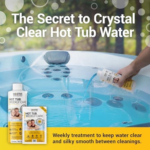 3in1 Weekly Hot Tub Cleaner, Conditioner, Clarifier - Hot Tub Chemicals for Standard & Inflatable Spas - Spa Chemicals for Crystal Clear & Sparkling Clean Water - Made in USA (4 Week Kit)