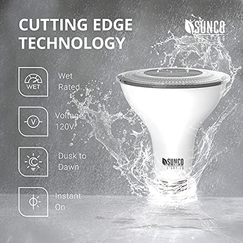 Sunco LED PAR30 Dusk to Dawn Light Bulb for Outside Porch, Patio, Backyard, 11W=75W, 850 LM, Selectable CCT 2700K/3000K/4000K/5000K, Non-Dimmable, Photocell Sensor, UL 4 Pack