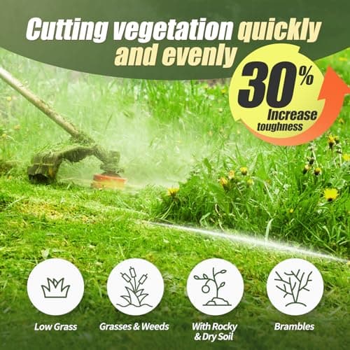 Weed Eater String, Eventronic 095 Trimmer Line of 150-Feet, Trimmer Line for Universal Replacement, Twist Weed Wacker String Fits Medium& Heavy Grass&Weeds, String Trimmer Line of Yellow Premium Nylon