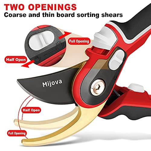 Garden Pruners, Heavy Duty Garden Clippers, Pruning Shears with Adjustable Thumb Lock, Hand Gardening Tools Pruners, High Carbon Steel Sharp Gardening Scissors