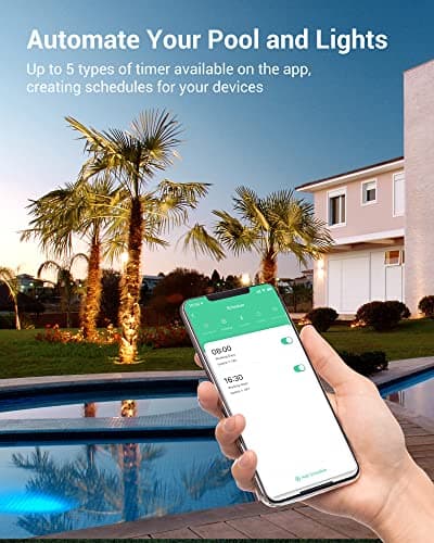 DEWENWILS WiFi Pool Pump Controller, Heavy Duty 40A 120-277 VAC 2HP Wireless Timer for Pool & Water Heater, Works with Alexa, Google Assistant, Smart Life, ETL Listed