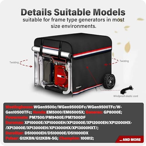 900D+210D Thickened Generator Cover. Top can be Opened to Add Fuel. 32x24x24 Inches. All-round protection. Black.