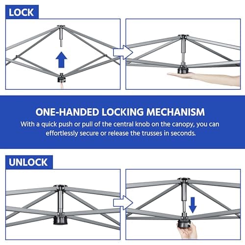 Yaheetech 10x10 1-Person Setup Pop Up Canopy Tent, Instant Portable Commercial Canopy Tent, Outdoor Gazebo with 1-Button Push, Wheeled Bag & 4 Sandbags for Home, Party & Outdoor Activities, Blue