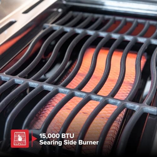 Nexgrill Deluxe 6-Burner Propane Gas Grill with Ceramic Searing Side Burner, Stainless Steel Frame, Rotisserie Kit, 60,000 BTUs Output, BBQ Grill Perfect for Outdoor Gatherings - 720-0896X