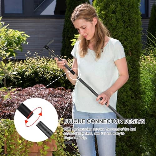 Cultivator Hoe Garden Tool, 45 inch Stainless Steel Long Handle Heavy Duty Gardening Tools，Extended Reach Double Hoes Suitable for Digging Loosening