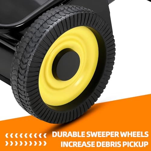 Tow Behind Lawn Sweeper, 44" Pull Behind Lawn Sweeper, Large Capacity Leaf & Grass Collector with Adjustable Sweeping Height and Dumping Rope Design for Picking Up Grass and Debris