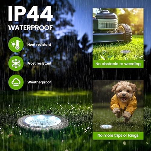Mini Solar Ground Lights, 12 Pack Solar Powered Pathway Lights, Warterproof Outdoor Light for Garden, Driveway, Walkway, Backyard, Patio (Cool White)
