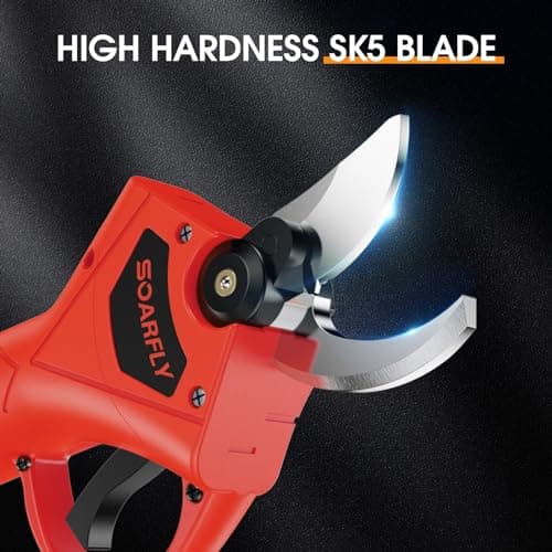 Electric Pruning Shears, 35mm 1.4'' Cutting Diameter Professional Cordless Electric Pruner for Tree Trimming Branch Cutter, (2Pcs 2000mAh Battery & 1 Charger Included), Red, SEPS-02