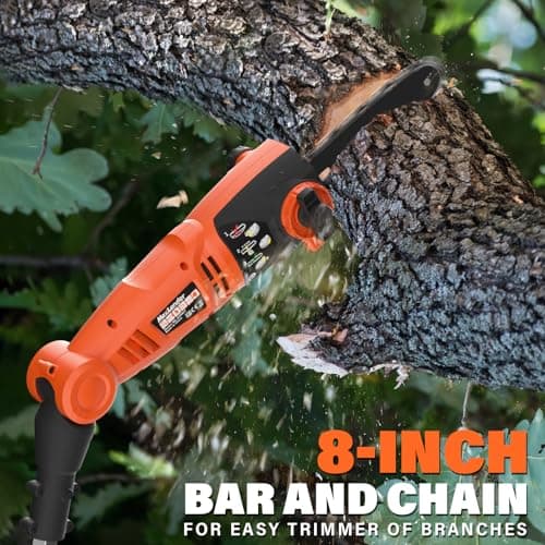 MAXLANDER 8-Inch Electric Pole Saw Corded - 6 Amp Pole Saws for Tree Trimming, Lightweight & Efficient Pole Saw - Easy Tree Trimming & Tool-Free Setup