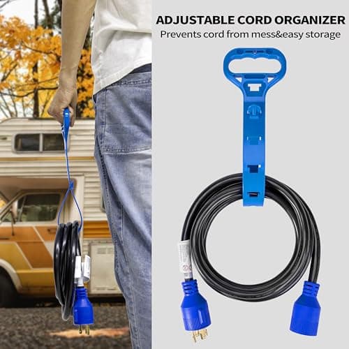 4 Prong 30 Amp 10 Foot Generator Extension Cord, NEMA L14-30P/L14-30R, 125/250V Up to 7500W 10 Gauge SJTW Generator Cord, ETL Listed