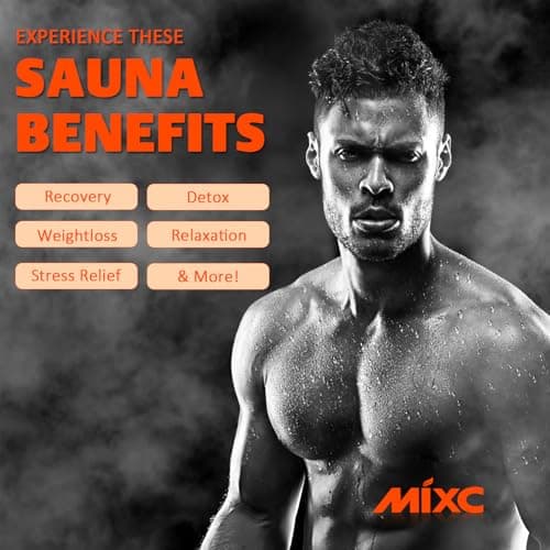 MIXC Upgraded Infrared Sauna Box for Relaxation,Detoxification,Dry steam Sauna Box for Home,Folding Chair,Multiple Layered Full Body Sauna Tent for Spa,Indoor,Outdoor,Gym