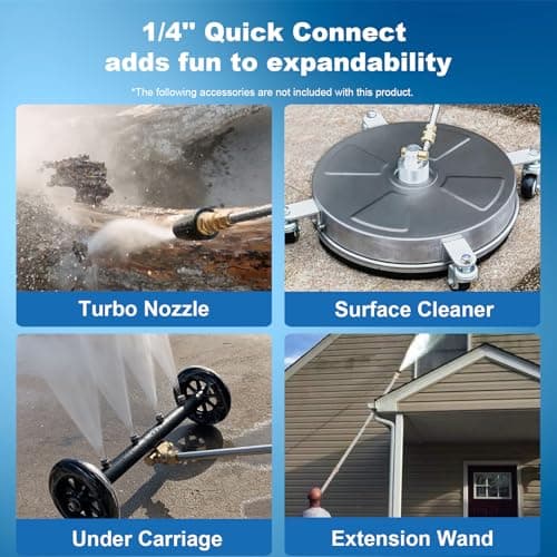 Electric Pressure Washer, 5000PSI 4.0GPM Heavy Duty Power Washer with 33 FT Extension Hose, 4 Quick Connect Nozzles and Foam Cannon for Cars/Fences/Driveways/Patios/Home Cleaning, Blue