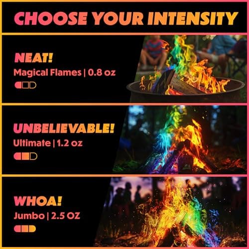 Magical Flames Fire Color Changing Packets for Fire Pit, Indoor/Outdoor Fireplace, Campfires, Bonfires - 25 Pack of Flame Color Changing Packets Camping Accessories