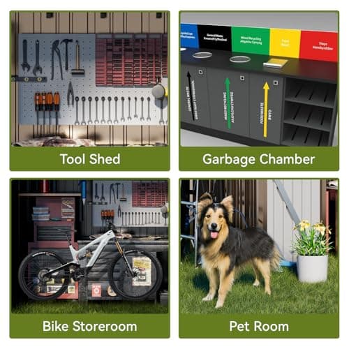 COMHOMA Shed Outdoor Storage Shed Metal,Lockable Doors Tool Sheds with Sloping Roof,Steel Garden Shed with Air Vent for Backyard,Patio,Lawn,Poolside (Brown, 6x4)