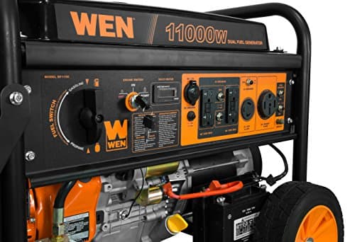 WEN 11,000-Watt 120V/240V Dual Fuel Portable Generator with Wheel Kit and Electric Start (DF1100T)