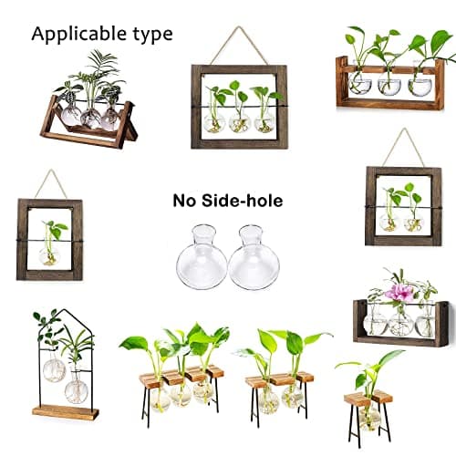 Kingbuy Bulb Forcing Vase Without Side-Hole Plant Propagation Station Air Plant Terrarium for Indoor Hydroponics Water Plants Home Office Decoration Accessories, 2 Pack