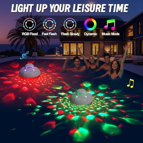 KingSom 3 in 1 Bluetooth Pool Speaker with Pool Fountain Light, 10000mAh Floating Pool Speaker, IP68 Waterproof Hot Tub Speakers, Loud Sound, BT5.4,24H Playtime Rechargeable pool Water Fountain, White