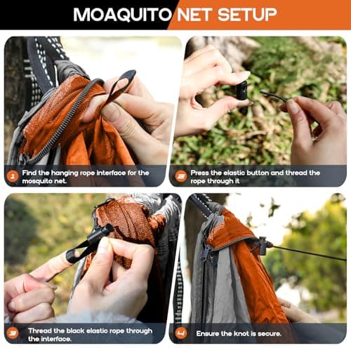 Camping Hammock Mosquito Net,Double & Single Portable Hammocks Hammocks with 2 Tree Straps,Hammock Tent for Travel Camping,Camping Accessories for Indoor Outdoor Hiking Backpacking Backyard Beach