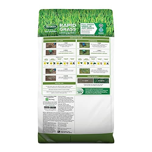 Scotts Turf Builder Rapid Grass Tall Fescue Mix, Combination Seed and Fertilizer, Grows Green Grass in Just Weeks, 5.6 lbs.