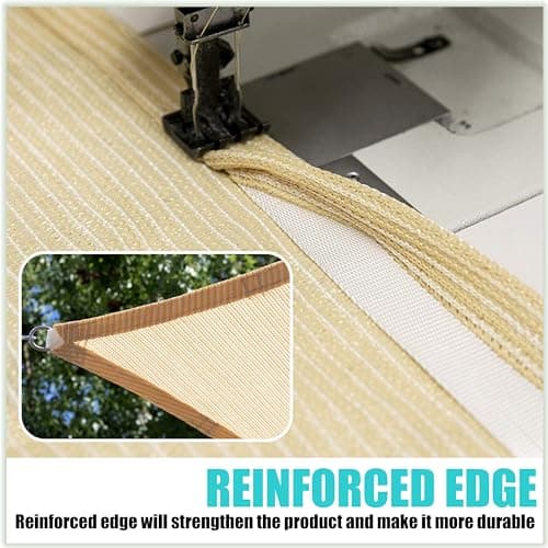 Amgo 14'x14' Beige Square Sun Shade Sail Canopy Awning, UPF50+ AGTAPS14, 95% UV Blockage, Water & Air Permeable, Commercial and Residential, 3 Years Warranty (We Make Custom Size)