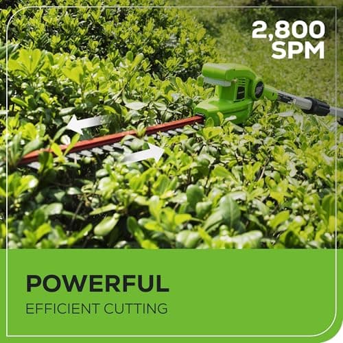 Greenworks 40V 20" Cordless Pole Hedge Trimmer, 2.0Ah Battery and Charger Included