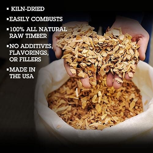 Camerons All Natural Oak Wood Chips for Smoker - 260 Cu. in. Bag, Approx 2 Pounds - Kiln Dried Coarse Cut BBQ Grill Wood Chips for Smoking Meats - Barbecue Smoker Accessories - Grilling Gifts for Men