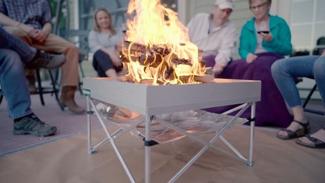 Fireside Outdoor Portable Fire Pit for Camping 24 Inch- Collapsible Pop Up Fire Pit, Outdoor Camp Fire, Wood Fire Pits for Outside, Campfire Standing Fire Pit, Weighs 7 lbs, Heat Shield NOT Included