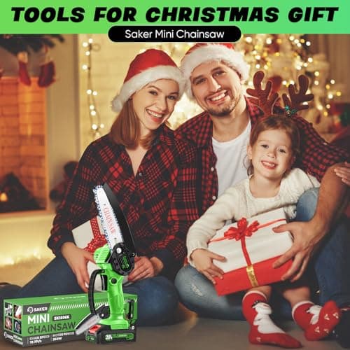 Saker Mini Chainsaw|6 Inch Chainsaw[2024 Upgraded]|Mini Cordless Electric Chain Saw|Small Handheld Portable Chainsaw Battery Powered Chain Saw for Tree Trimmer and Garden(1 Battery+2 Chains)