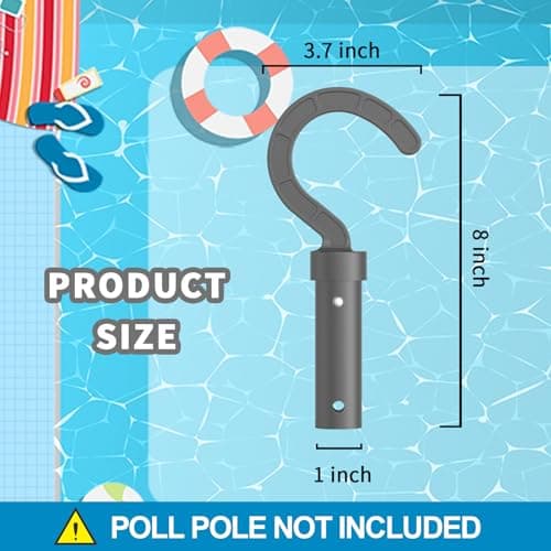 Hook for All Robotic Pool Cleaner, Accessories Hook Customized for Pool Vacuum Robot Including Cordless,Above Ground and Underwater,Attaches to Telescopic Poles-Gray