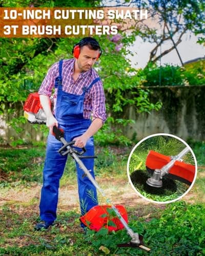 5-in-1 Weed Wacker Gas Powered – 52CC 2-Stroke String Trimmer/Edger, Pole Saw, Hedge Trimmer and Brush Cutter Blade with Extension Pole – Gas Powered Yard Tool for Landscaping (GC5080)