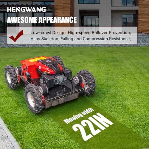 Remote Control Lawn Mower Electric Start 30° Climbing Four-Wheel Drive All Terrain Grass Cutter Yard Mower (HW-196-55JY)