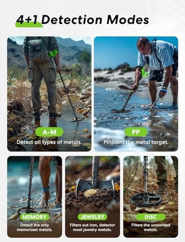 Metal Detector for Adult - Professional Higher Precision, 5 Mode for Metal Detecting, Advanced 11” Coil Multifunctional Metal Discovery Tools, Waterproof and Portable Outdoor Treasure Finder