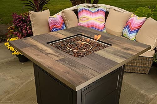 DualHeat by Endless Summer, The Harris, 38" Square Propane Gas Outdoor Fire Pit/Patio Heater