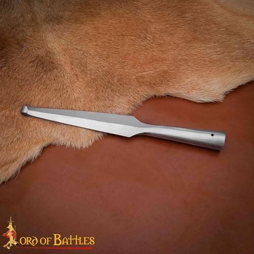 Medieval Spear Head Hand Forged from Carbon Steel Functional Viking Spearhead Combat Battle Ready Armor Hunting Lozenge Throwing Spearhead LARP SCA