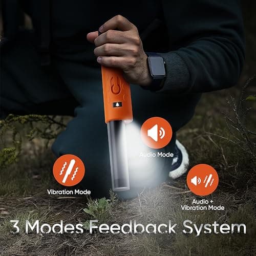 Rechargeable Metal Detector Pinpointer with 1300mAh Battery – IP68 Waterproof Handheld Probe – 360° High Sensitivity Detection Wand – Treasure Hunting Tool for Adults, Kids, Beach and Soil