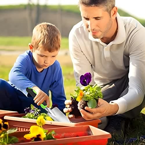 Garden Shovel Hand Trowel Mini Shovel Garden Tools Cast-Aluminum Heavy Duty Gardening Tool Soft Rubberized Non-Slip Handle Potting Tools for Planting, Transplanting, Weeding, Digging Soil (Green)