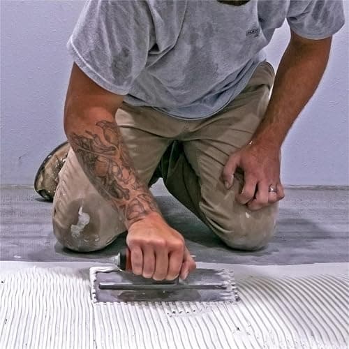 MARSHALLTOWN Standard Notched Trowel, Square Notch, 6x6x6 mm Notch Size, DuraSoft Left-Handed, Flooring and Tiling, Tile Tool, Made in the USA, 702SDL