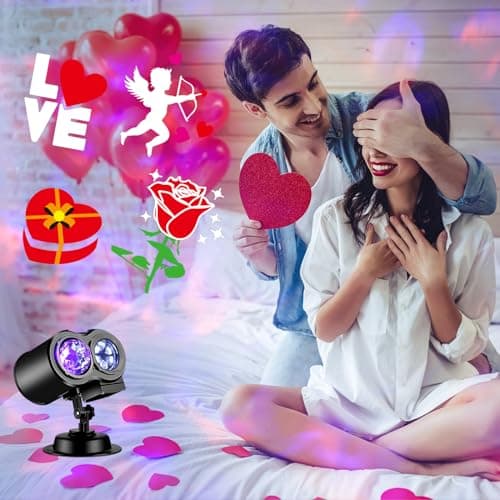 Brighter Valentine Decorations Light for Home, 2024 Upgraded Holiday Projector With 19 HD Replaceable Slides (3D Ocean Wave & Patterns), Weather Proof Valentine Light Show