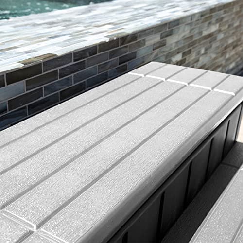 XtremepowerUS Universal Heavy Duty 2-Step Spa & Hot Tub Step Porch Steps with Large Storage Compartment Non-Slip Resistant Step Stairs, Grey