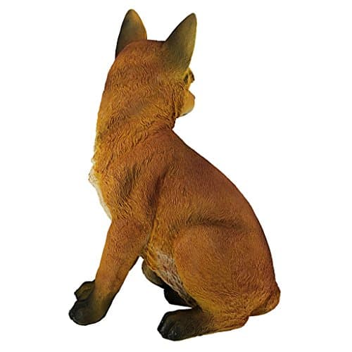Design Toscano QL56241 Woodie The Woodland Fox Indoor/Outdoor Garden Animal Statue, 10 Inches Wide, 7 Inches Deep, 14 Inches High, Full Color Finish