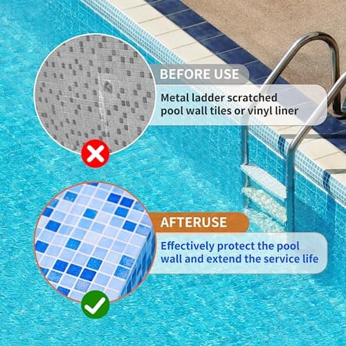 Pool Ladder Bumpers for Inground Pool - Pool Ladder Plugs Fits 1.9” Swimming Pool Ladder Tubing - Steps Inside Plug Caps for Protect Swimming Pool Liner, Rubber Ladder Foot Cover (2Pack)