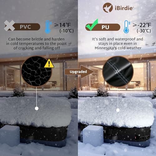 iBirdie Outdoor Waterproof and Weatherproof Hot Tub Cover 85 x 85 inch fit 84 x 84 or 83 x 83 or 82 x 82 or 7 ft x 7 ft Square SPA 600D Heavy Duty Protectors Protective Cover Cap