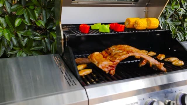 Monument Grills Larger 4-Burner Propane Gas Grills BBQ Stainless Steel Heavy-Duty Cabinet Style with BBQ Cover