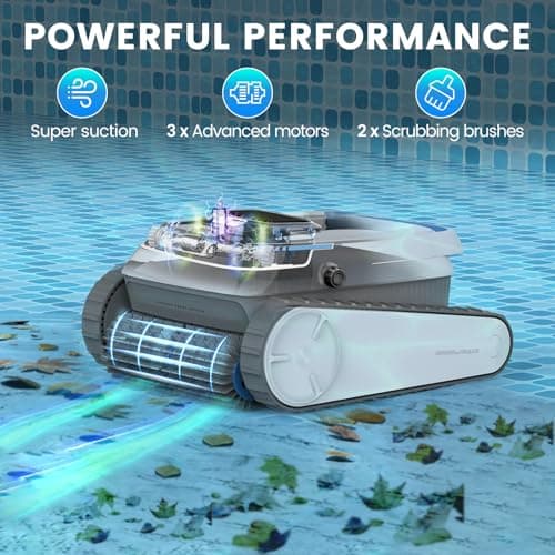AIRROBO Pool Vacuum for Inground Pools, Smart Navigation Pool Cleaner Robot, Wall Climbing Pool Cleaner, Cleans Pool Floors, Walls & Waterline, 120 Min Run Time, for Above Ground & Inground Pools