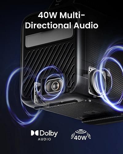 NEBULA Mars 3 Outdoor Portable Projector, 1000 ANSI Lumens, AI-Powered Image, Built-In Battery with 5 Hour Playtime, Android TV, 200 Inch Home Theater, for Backyard, Office and Business, and Camping