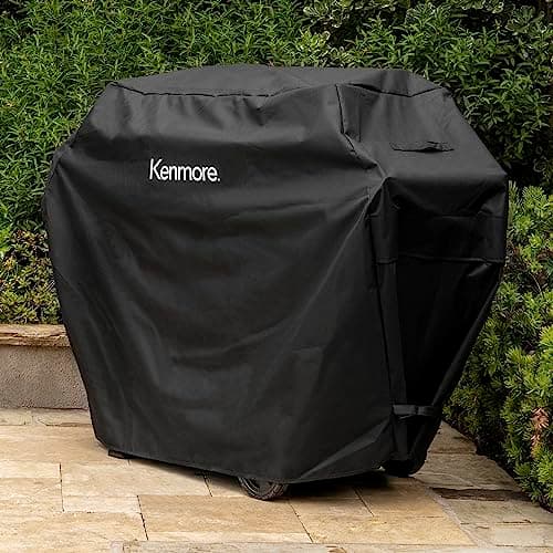 Kenmore 56-Inch Heavy-Duty Grill Cover for Outdoor BBQ Propane Gas Grills, Weather-Resistant, UV- and Fade-Resistant, Universal Fit Cover for 4-Burner Gas Grills, Black