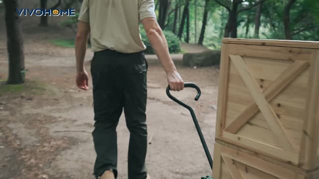 VIVOHOME Heavy Duty 880 Lbs Capacity Mesh Steel Garden Cart Folding Utility Wagon with Removable Sides and 4.10/3.50-4" Wheels 10 Inch Tire(Green)