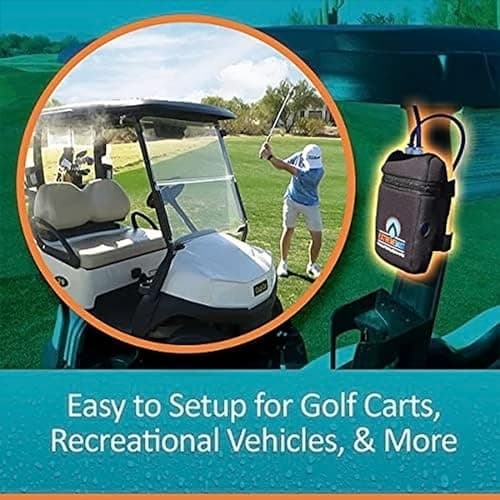 EXTREMEMIST Portable Misting System - 4 Mist Nozzles | Easy to Setup | 16 ft. Mist Line for Outdoor Patios, Golf Carts, Greenhouses, Canopy, Decks & More - Cools The air up to 30°F (17°C)!